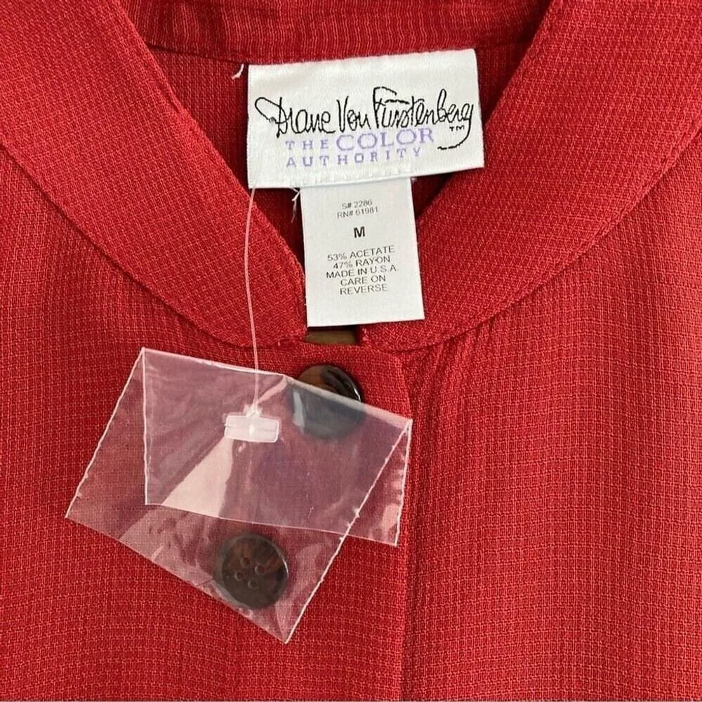 Diane Von Furstenberg Medium Solid Shirt Collar Tunic Top Sleeveless Button - Picture 5 of 10
